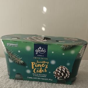 Glade Limited Edition Twinkling Pine & Cedar Candle Set Of 2 3.4 Oz Woodsy